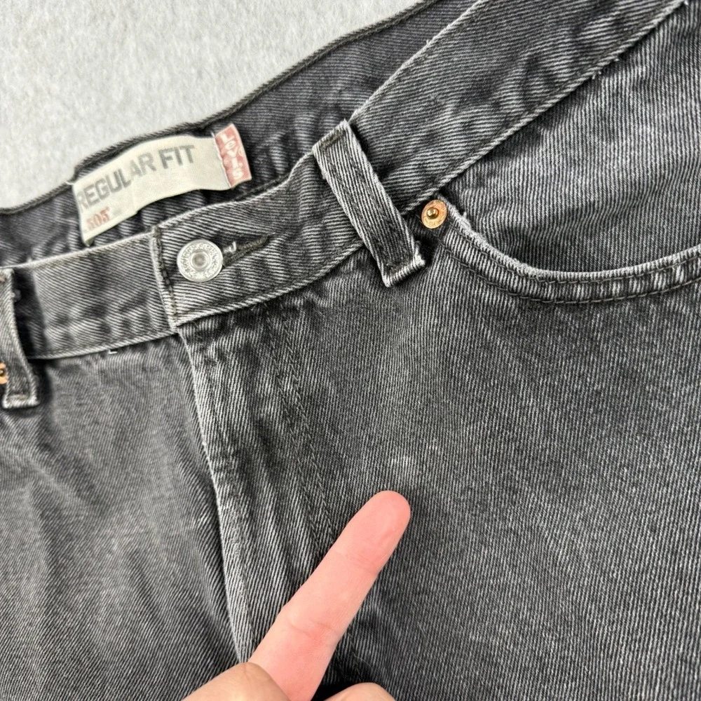 Vintage Levis 505 Jeans‎ Mens Fits 36x29 Black Denim Faded Straight Leg Casual